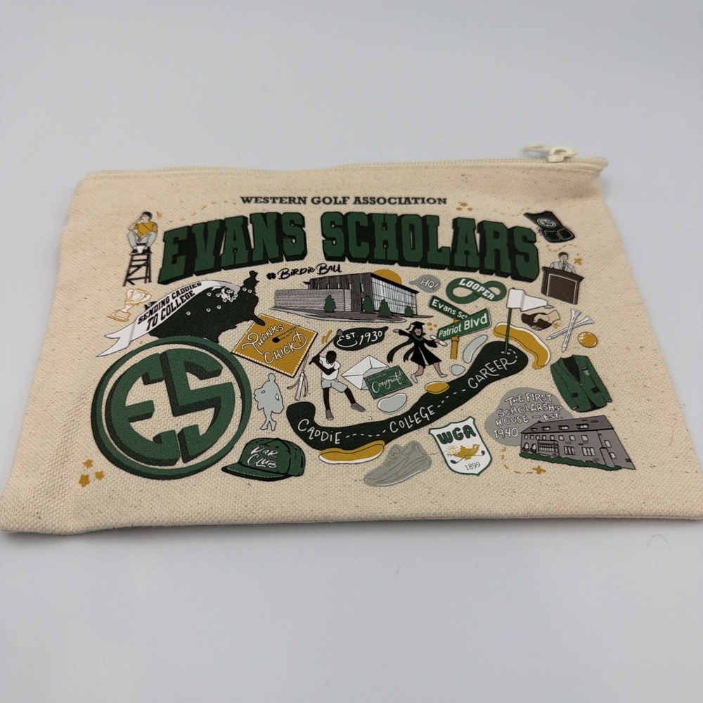 NWOT Cat Studio EVAN SCHOLARS  Zip,Pouch Bag~Small WESTERN GOLF ASSOCIATION Golf